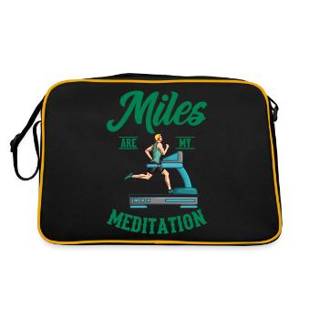 Jogging en disant que les kilomètres sont ma méditation - Sac Retro - noir/or - Dos