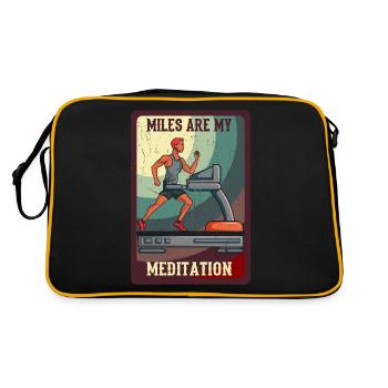 Jogging en disant que les kilomètres sont ma méditation - Sac Retro - noir/or - Dos