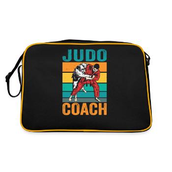 Judo Trainer Hobby Kampfsport Judoka Kampfkunst - Retro Tasche - Schwarz/Gold - Hinten