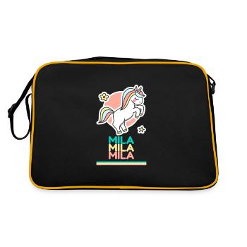 Mila Prénom Cadeau Douce Licorne - Sac Retro - noir/or - Dos