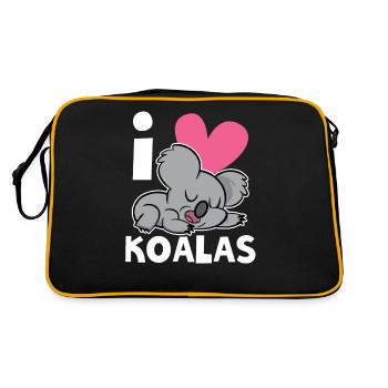 J’aime Koalas Koala Animal Koala Ours Doux - Sac Retro - noir/or - Dos