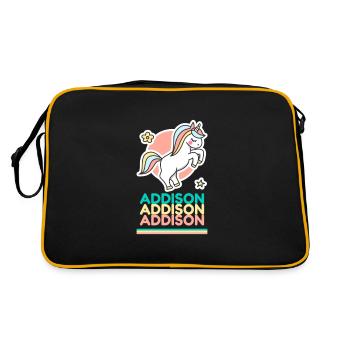 Addison First Name Gift Sweet Unicorn - Retro Bag - black/gold - Back