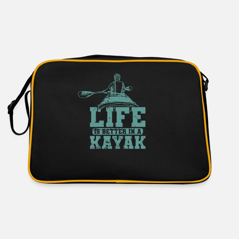 Live is better in a Kayak Paddelboot Retro Tasche