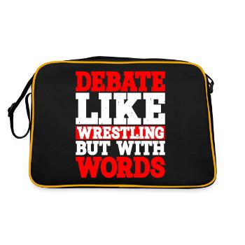 Debate, Like Wrestling But With Words - Retro Tasche - Schwarz/Gold - Hinten