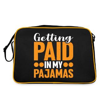 Être payé en pyjama - Sac Retro - noir/or - Dos
