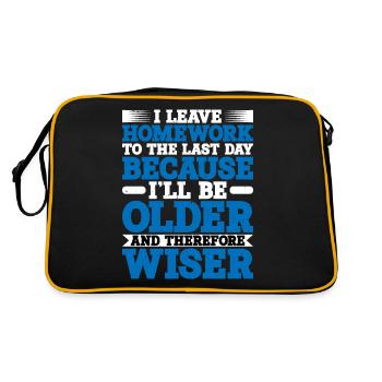 I Leave Homework To The Last Day - Retro Bag - black/gold - Back