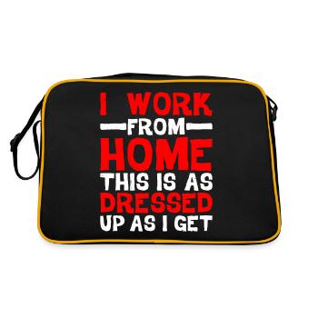 Je travaille à domicile, c’est aussi habillé que je le reçois - Sac Retro - noir/or - Dos