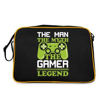 Man Myth Gamer - Retro Tasche - Schwarz/Gold - Hinten