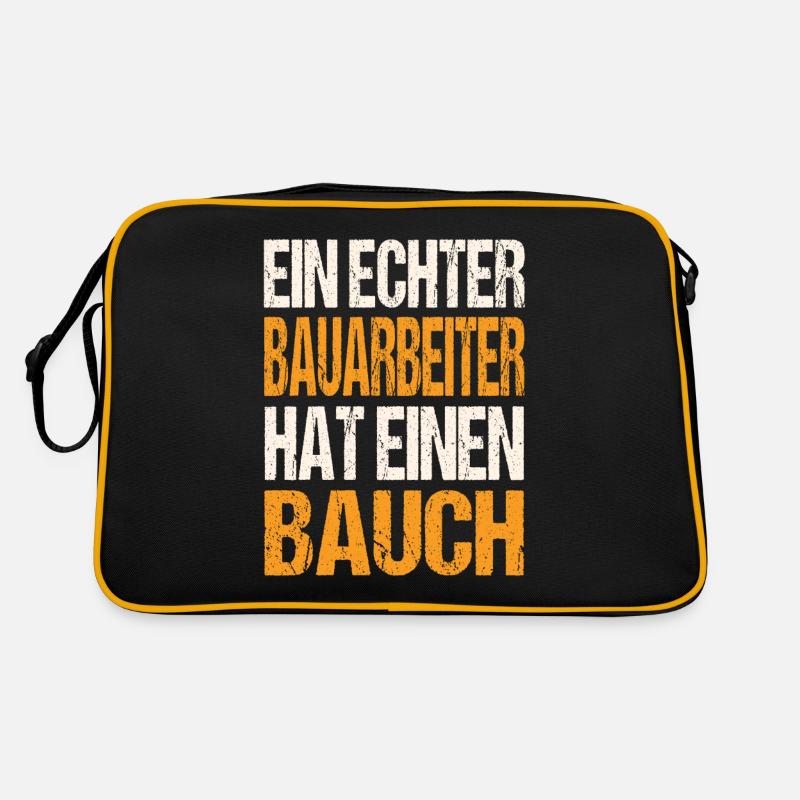 Ein Echter Bauarbeiter Hat Einen Bauch Retro Tasche