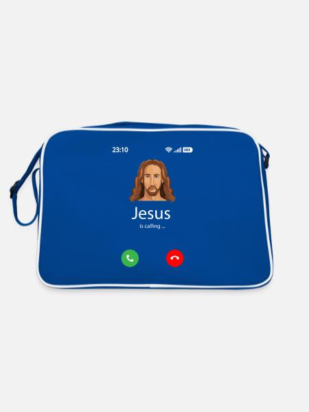 Jésus appelle - Sac Retro - bleu/blanc - Dos