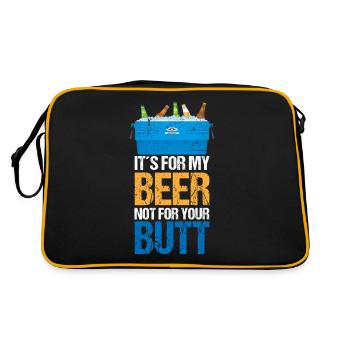 Bier Camping Spruch - Retro Tasche - Schwarz/Gold - Hinten