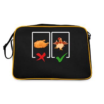 Cadeau végétarien drôle - Sac Retro - noir/or - Dos