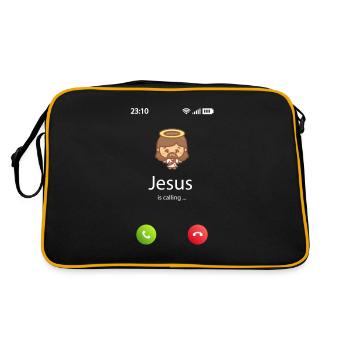 Jesus is calling - Retro Bag - black/gold - Back
