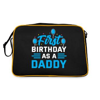 Premier anniversaire en tant que papa père papa - Sac Retro - noir/or - Dos