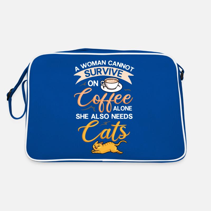 Coffee Cat Machine Kitten Cup Beans Retro Bag