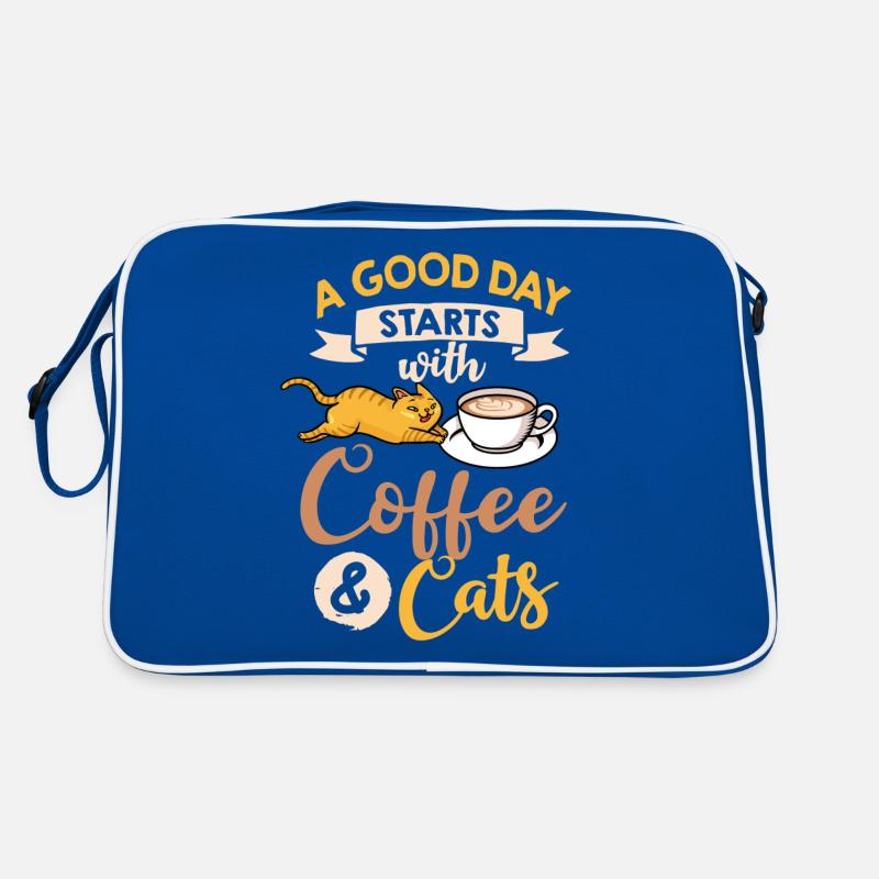 Coffee Cat Machine Kitten Cup Beans Retro Bag