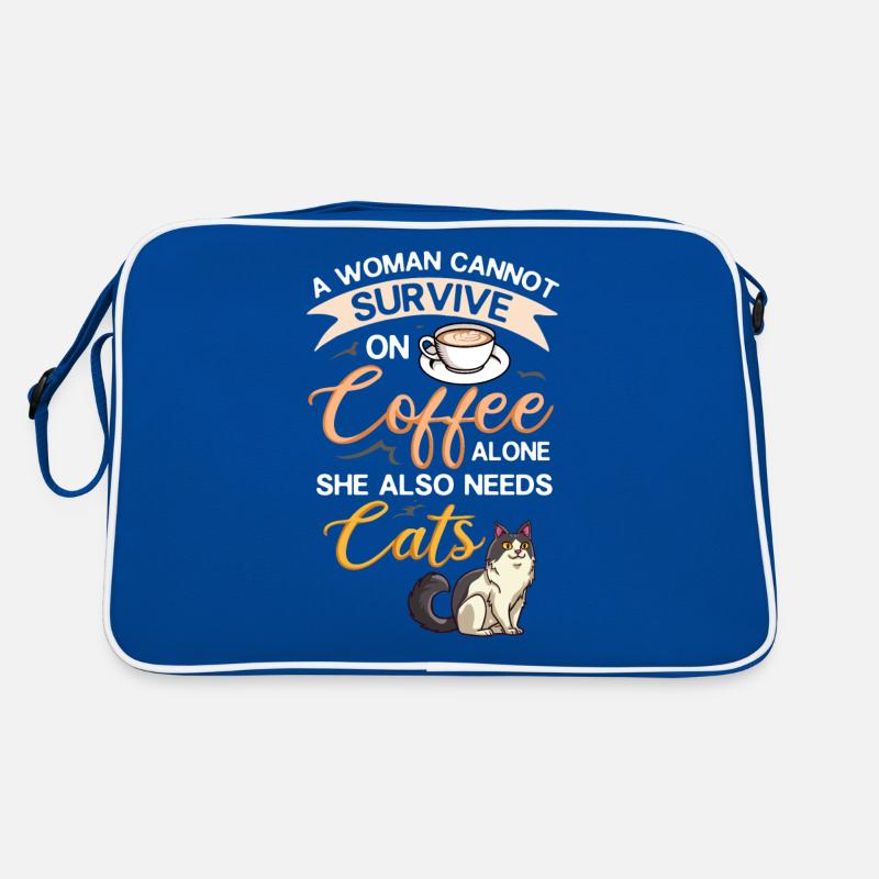 Coffee Cat Machine Kitten Cup Beans Retro Bag