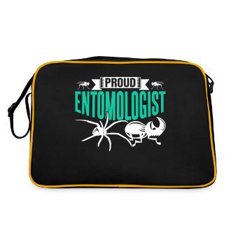 Stolzer Entomologe Beruf Entomologie Insekten - Retro Tasche - Schwarz/Gold - Hinten