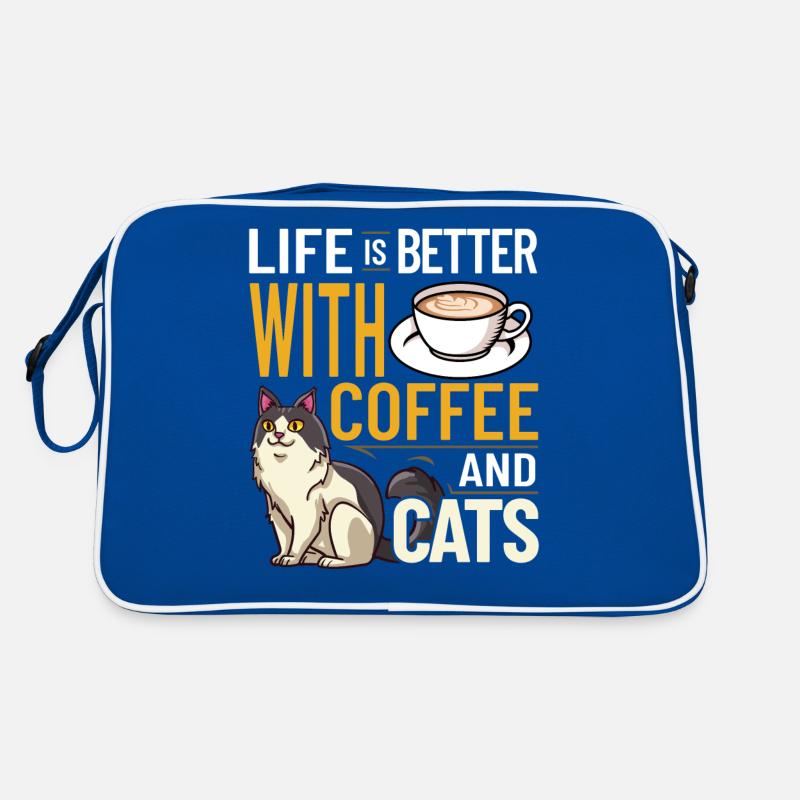 Coffee Cat Machine Kitten Cup Beans Retro Bag