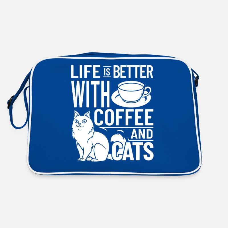Coffee Cat Machine Kitten Cup Beans Retro Bag