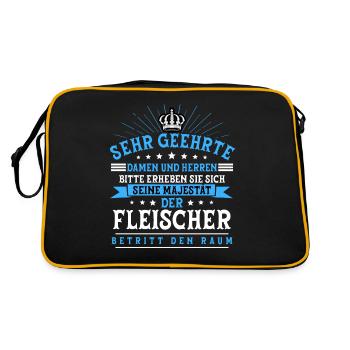 Metzger Fleischer - Retro Tasche - Schwarz/Gold - Hinten