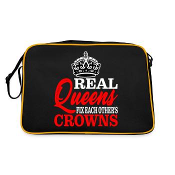 Les vraies reines réparent les couronnes les unes des autres 2 - Sac Retro - noir/or - Dos