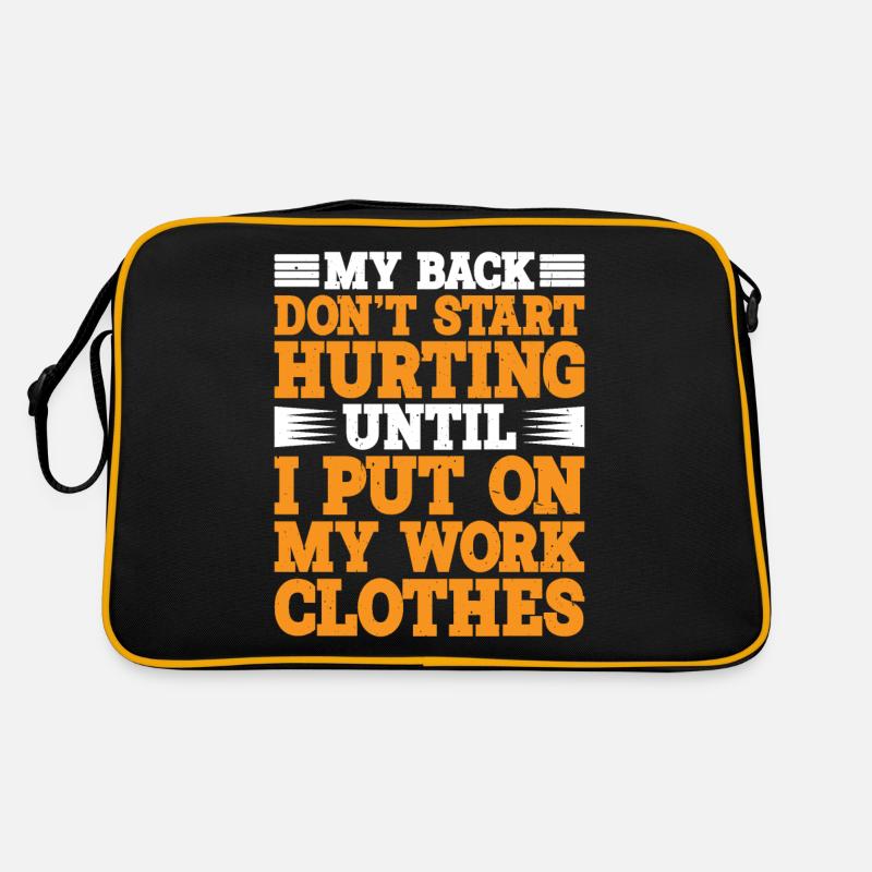 My Back Don't Start Hurting Until Work Retro Tasche
