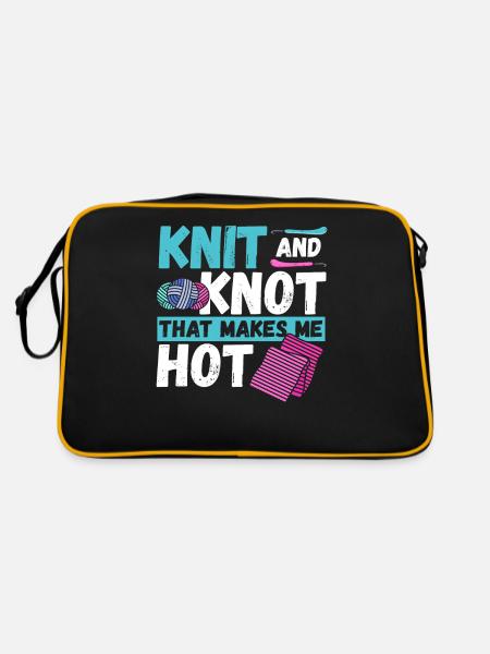Knit and Knot that makes me Hot Knitting Crochet - Retro Bag - black/gold
