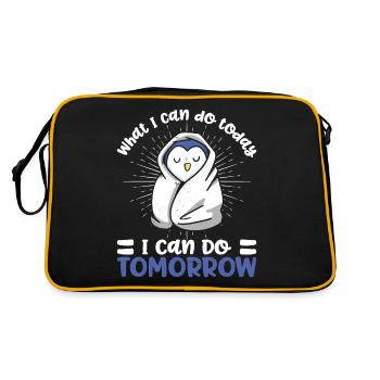 Awesome Penguin Cartoon niedlich Geist Tier Gesche - Retro Tasche - Schwarz/Gold - Hinten