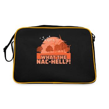 What The Nac-Hell Funny Wind Turbine Technicien - Sac Retro - noir/or - Dos