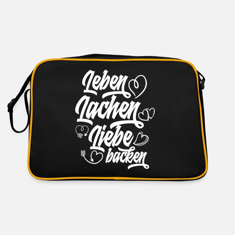 Leben Lachen Lieben Backen Lustiges Backen Retro Tasche