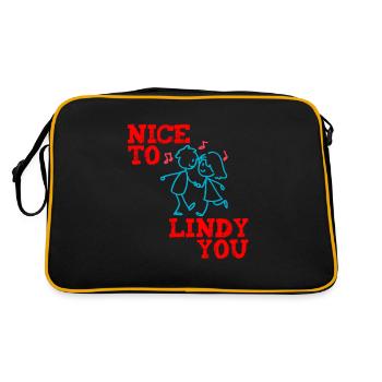 Lindy Hop Swing Tanz Nice to Lindy you - Retro Tasche - Schwarz/Gold - Hinten