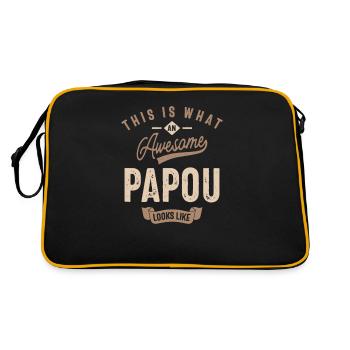 So sieht ein fantastischer Papou aus - Retro Tasche - Schwarz/Gold - Hinten