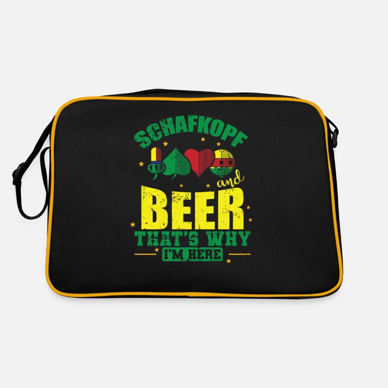 Schafkopf and Beer that’s why I’m here Retro Tasche
