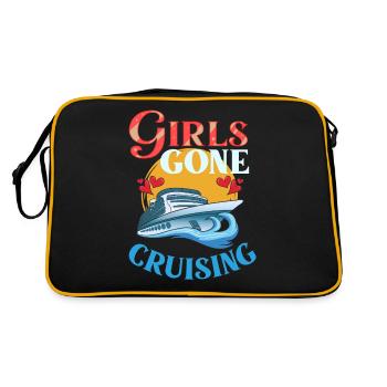 Kreuzfahrtschiff Reise Kreuzfahrt Kreuzfahrtreise - Retro Tasche - Schwarz/Gold - Hinten