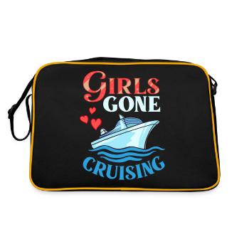 Kreuzfahrtschiff Reise Kreuzfahrt Kreuzfahrtreise - Retro Tasche - Schwarz/Gold - Hinten