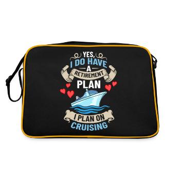 Kreuzfahrtschiff Reise Kreuzfahrt Kreuzfahrtreise - Retro Tasche - Schwarz/Gold - Hinten