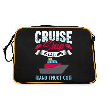Kreuzfahrtschiff Reise Kreuzfahrt Kreuzfahrtreise - Retro Tasche - Schwarz/Gold - Hinten