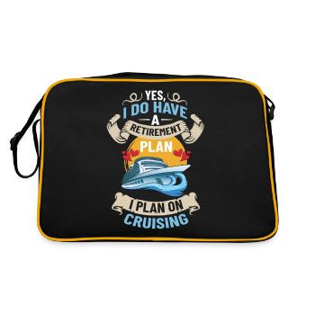 Kreuzfahrtschiff Reise Kreuzfahrt Kreuzfahrtreise - Retro Tasche - Schwarz/Gold - Hinten