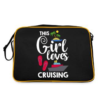 Kreuzfahrtschiff Reise Kreuzfahrt Kreuzfahrtreise - Retro Tasche - Schwarz/Gold - Hinten