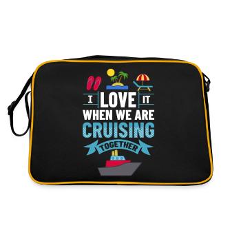 Kreuzfahrtschiff Reise Kreuzfahrt Kreuzfahrtreise - Retro Tasche - Schwarz/Gold - Hinten