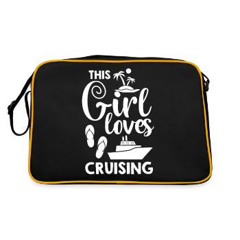 Kreuzfahrtschiff Reise Kreuzfahrt Kreuzfahrtreise - Retro Tasche - Schwarz/Gold - Hinten