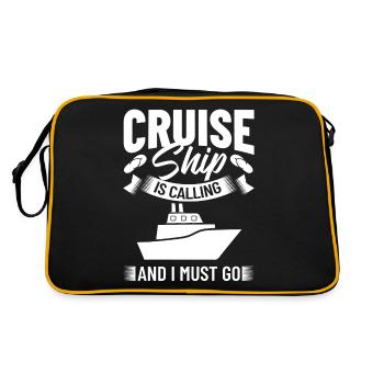 Kreuzfahrtschiff Reise Kreuzfahrt Kreuzfahrtreise - Retro Tasche - Schwarz/Gold - Hinten