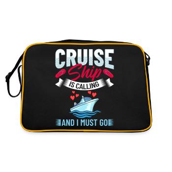 Kreuzfahrtschiff Reise Kreuzfahrt Kreuzfahrtreise - Retro Tasche - Schwarz/Gold - Hinten