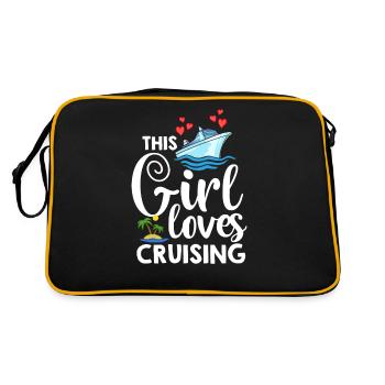 Kreuzfahrtschiff Reise Kreuzfahrt Kreuzfahrtreise - Retro Tasche - Schwarz/Gold - Hinten