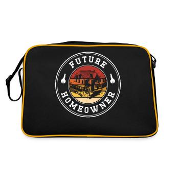 Zukünftiger Hauseigentümer Hausbesitzer Hausherr - Retro Tasche - Schwarz/Gold - Hinten