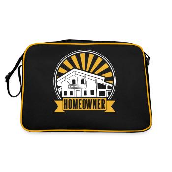 Hauseigentümer Haus Hausbesitzer Hausherr - Retro Tasche - Schwarz/Gold - Hinten