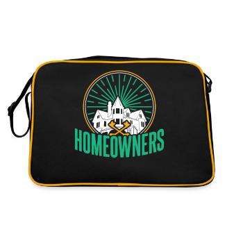 Hauseigentümer Hausherr Hausbesitzer Haus - Retro Tasche - Schwarz/Gold - Hinten