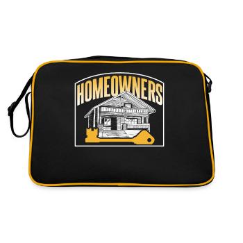 Hauseigentümer Hausbesitzer Hausherr Haus - Retro Tasche - Schwarz/Gold - Hinten