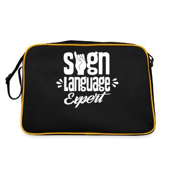 Gestes d’experts en langue des signes Signes de sensibilisation - Sac Retro - noir/or - Dos